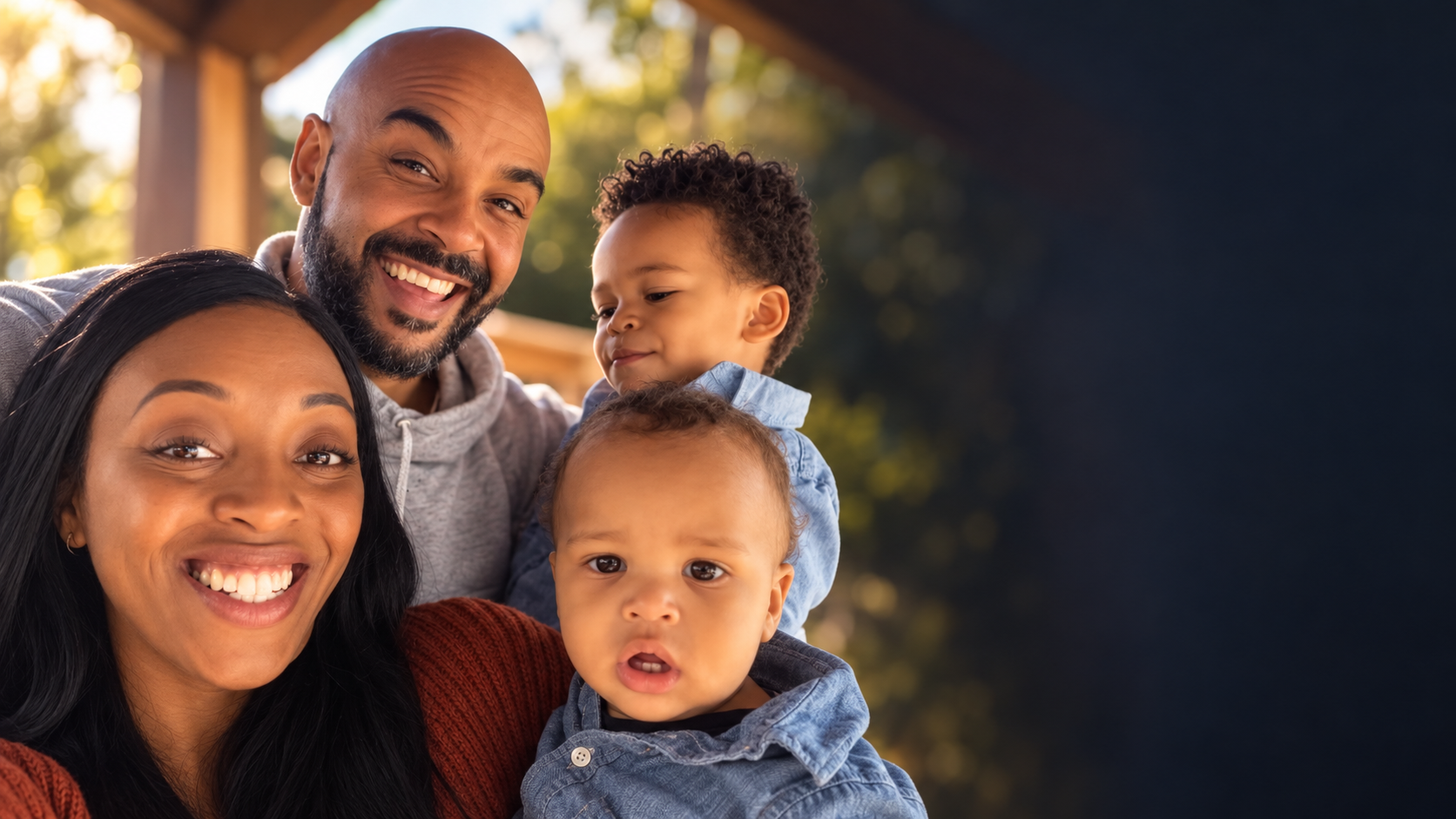 Jonathan Okomo with his family