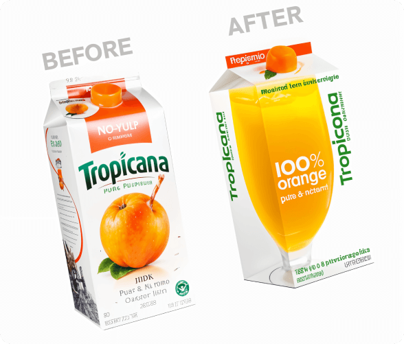 A vibrant carton of orange juice displayed on a kitchen counter, showcasing its refreshing contents and appealing packaging.