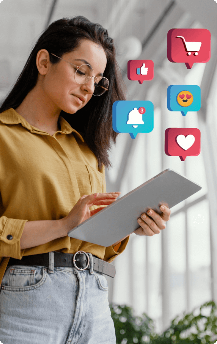 An infographic showcasing methods to leverage social media for enhancing business visibility and customer interaction.