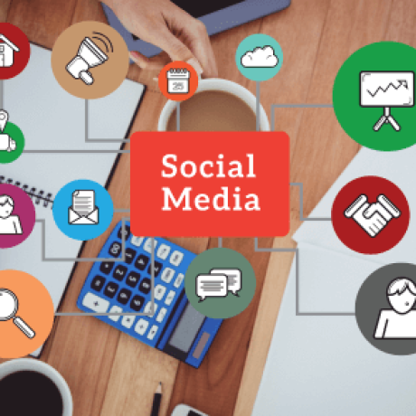 A vibrant graphic illustrating various social media platforms, emphasizing the importance of social media marketing in business.